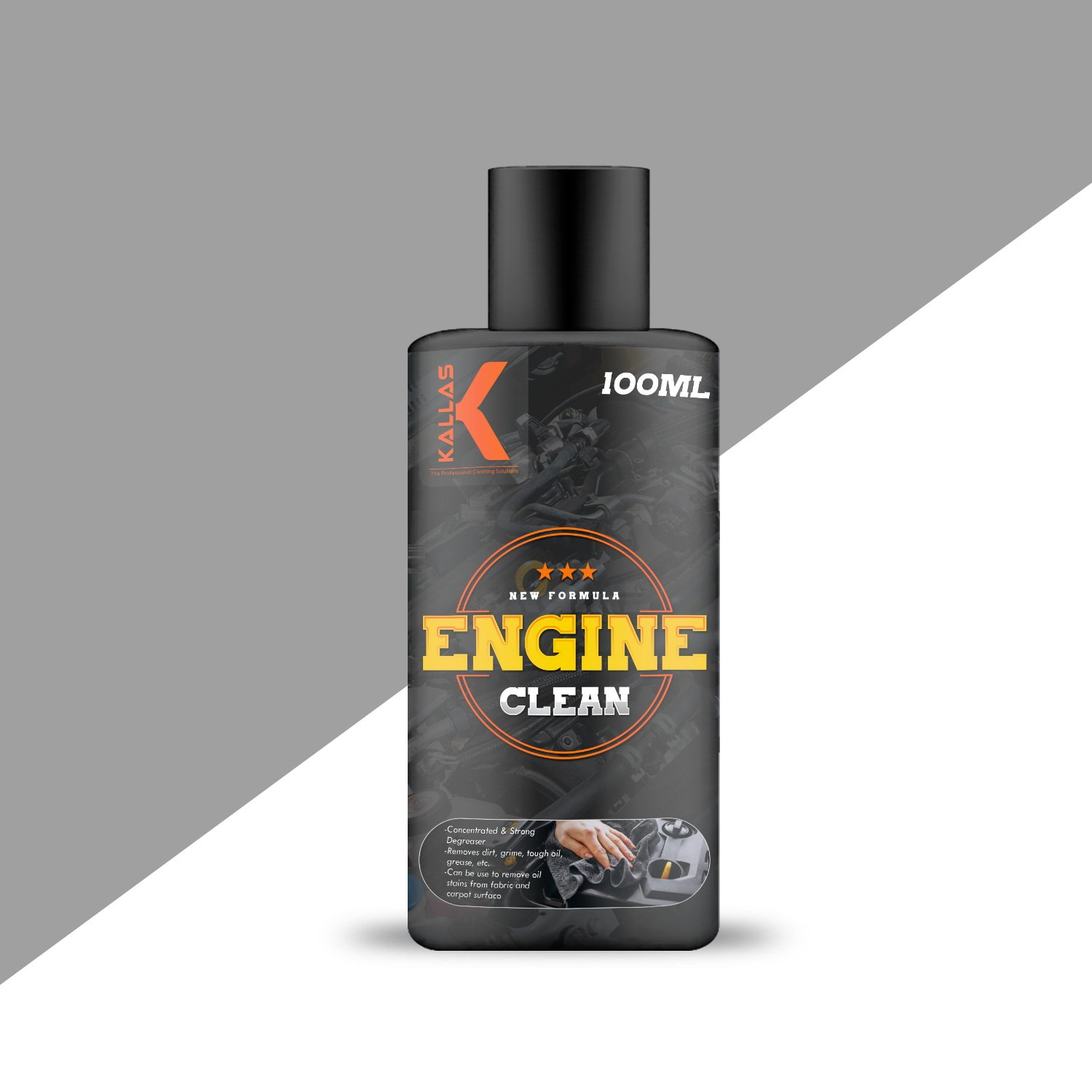 100ml-Slide-1-4 Kallas Engine Clean - Image 1