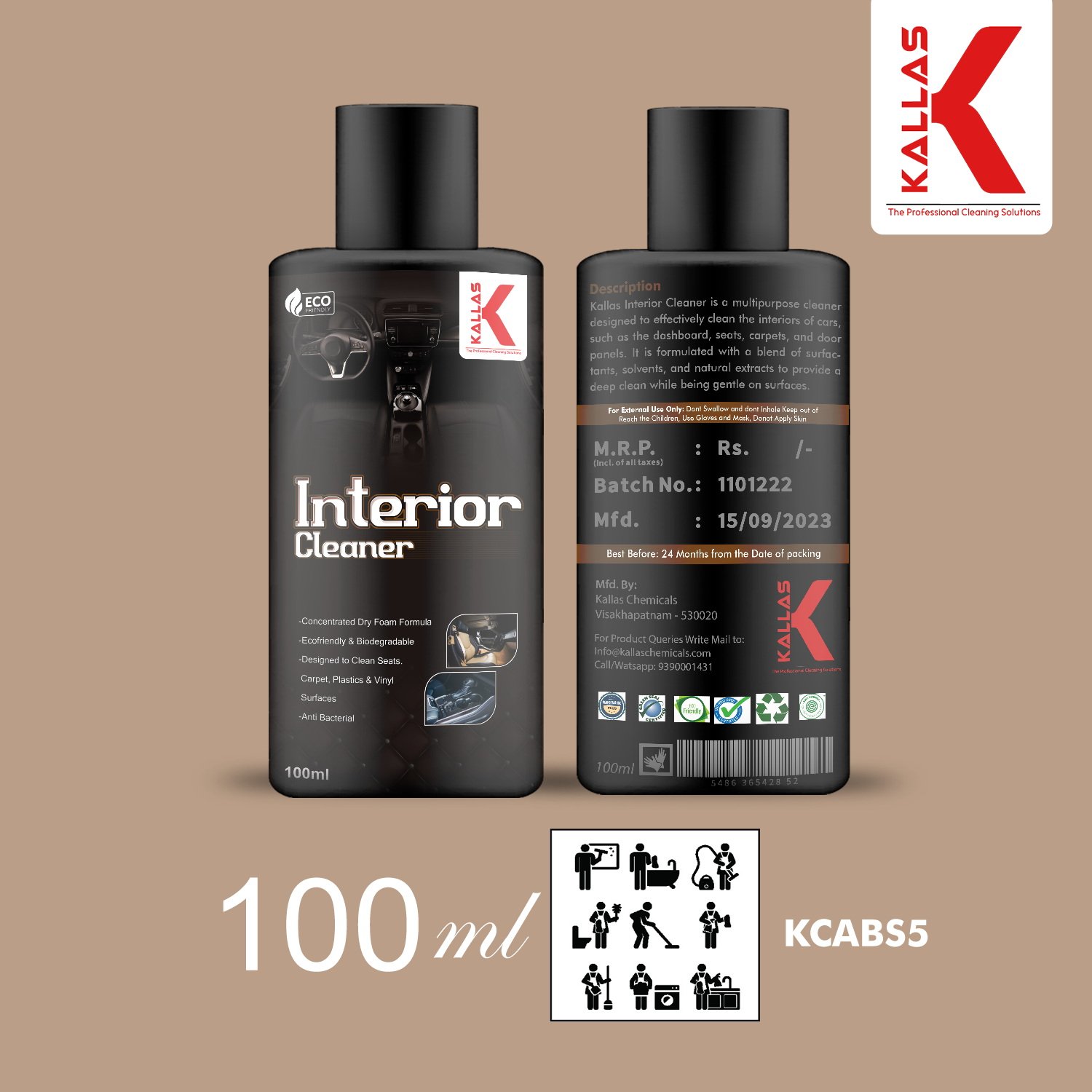 100ml-Slide-4-3 Kallas Interior Cleaner - Image 4